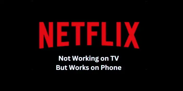 Netflix Not Working on TV But Works on Phone